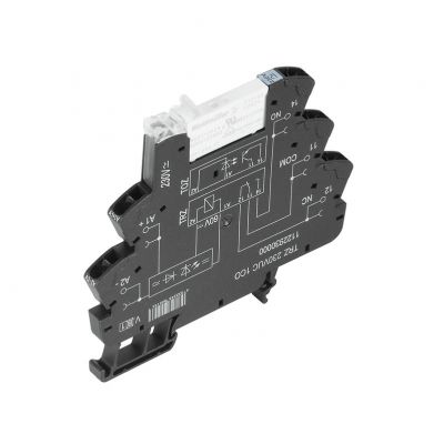 WEIDMULLER TRZ 24-230VUC 1CO Moduł przekaźnikowy, 24…230 V UC ±10 %, Zielona dioda LED, Prostownik, 1 zestyk przełączny (AgNi) , 250 V AC, 6 A, złącze sprężynowe, Przycisk testowy 1122970000 /10szt./ (1122970000)